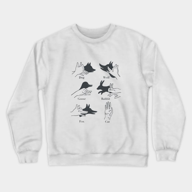 shadow puppets Crewneck Sweatshirt by claudiamaestriny